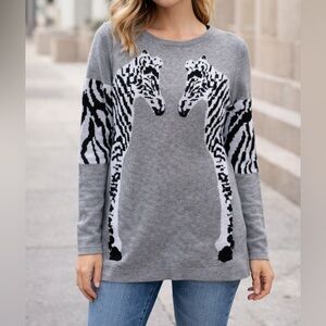Zebra Knit Quality Sweater